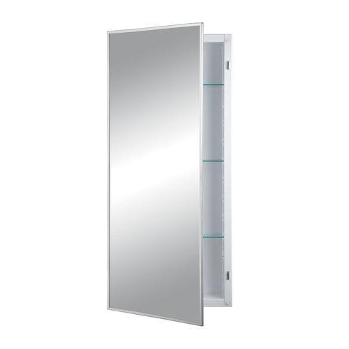 Specialty,  Recessed, 16 in.W x 36 in.H, Chrome framed mirror.