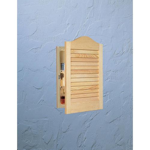 Basic Louver Door, Recessed 16 in.W x 24 in.H, Unfinished Pine.