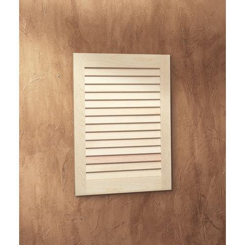 Basic Louver Door, Recessed, 16 in.W x 22 in.H, Unfinished Pine.