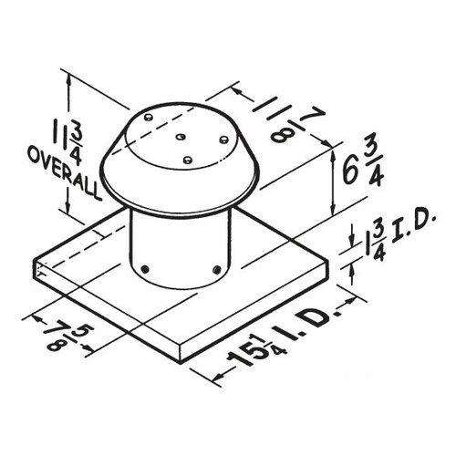 Roof Cap, For Flat Roof, Aluminum, Up to 8 in. Round Duct.