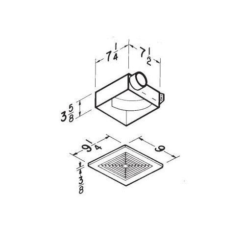 Ceiling/Wall Ventilation Fan, 50 CFM.