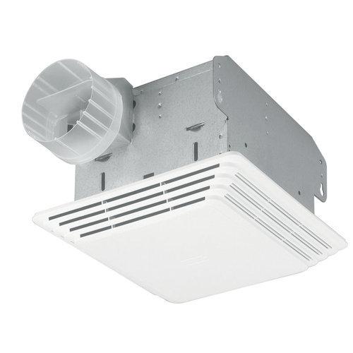 Ceiling Mount Fan, White Plastic Grille, 80 CFM.