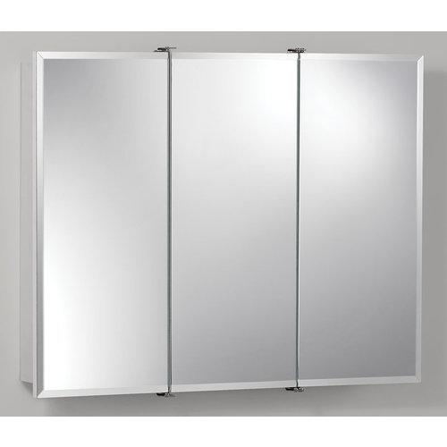 Tri-View, Frameless, Beveled, Classic White