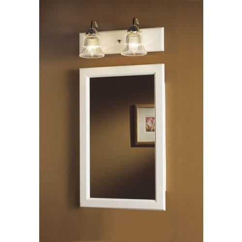 Prairie, Recessed,17-3/8 in.W x 27-3/8 in.H, White Framed Mirror.