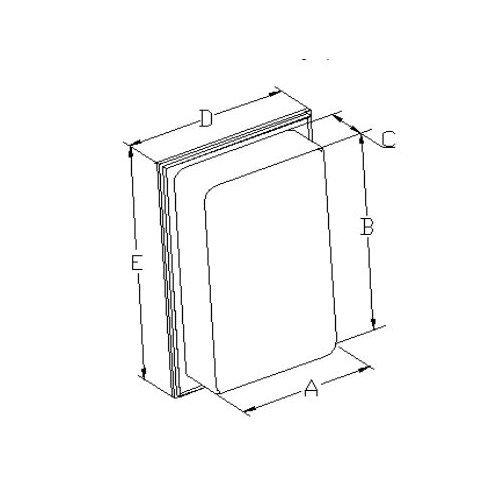 Focus, Recessed, 16 in.W x 26 in.H, Frameless Mirrored Single Door.