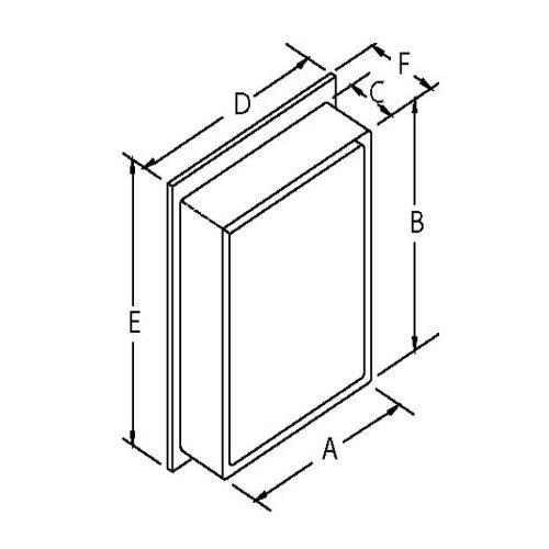 Horizon, Surface Mount, 16 in.W x 22 in.H, Plastic Body, Frameless Beveled-Edge Mirror.