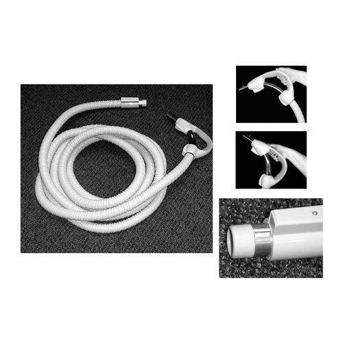 Central Vacuum Deluxe Current-Carrying Hose — 30' wire-reinforced vinyl. Comfort Grip handle and
