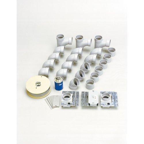 Central Vacuum Rough-In Kit for three inlet installations. Use with 330 and CI335 Series Inlets.