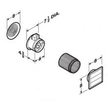 Broan-Nutone 512M - 6 in., Through Wall Fan, White Grille, 70 CFM.