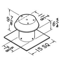 Broan-Nutone 611 - 8 in., Roof Cap, For Flat Roof, Aluminum.