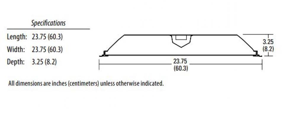 Lensed LED Troffer, Two lamps, Nominal 4