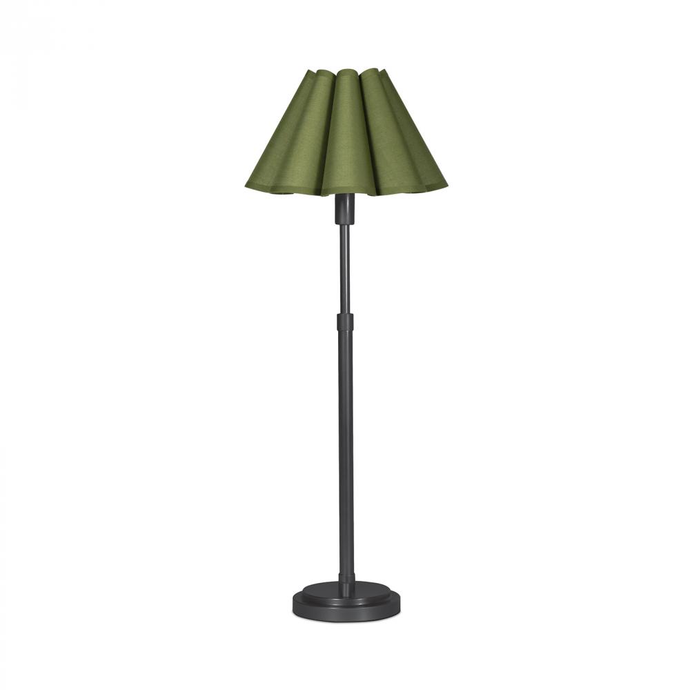 Regina Andrew Polly Buffet Lamp (Blackened Brass with Green Scalloped Shade)