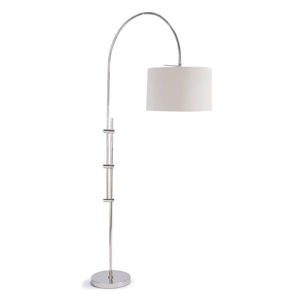 Regina Andrew Arc Floor Lamp With Fabric Shade (Polished Nickel)