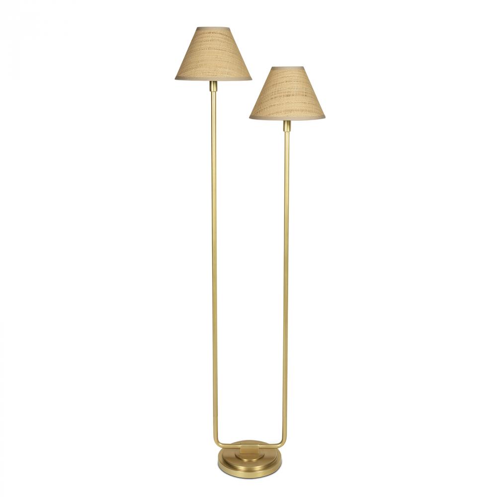Regina Andrew Polly Floor Lamp (Natural Brass with Rattan Shade)