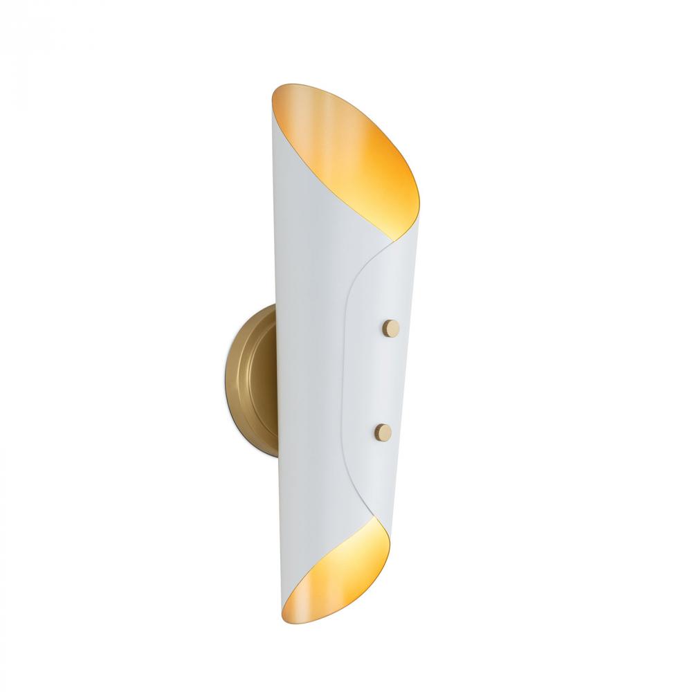 Regina Andrew Vest Sconce (White and Natural Brass)