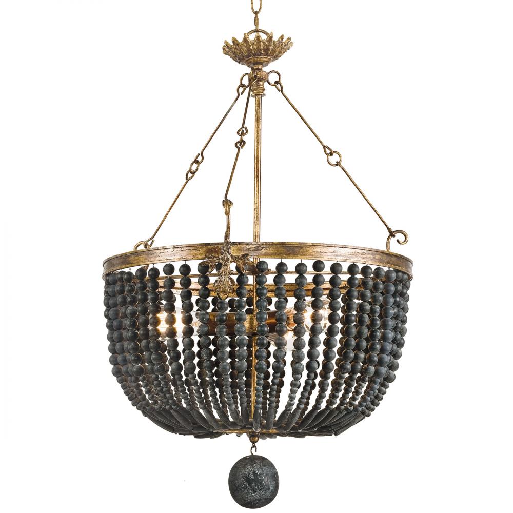 Regina Andrew Fabian Wood Bead Chandelier