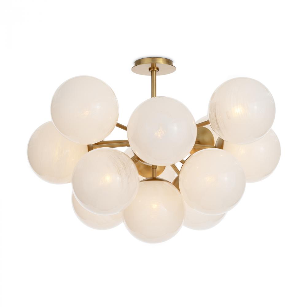 Regina Andrew Shine Flush Mount (Natural Brass with Swirl Glass)