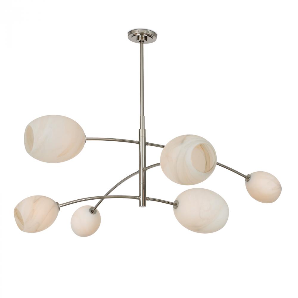 Regina Andrew Artemis Chandelier (Polished Nickel with Alabaster Glass)