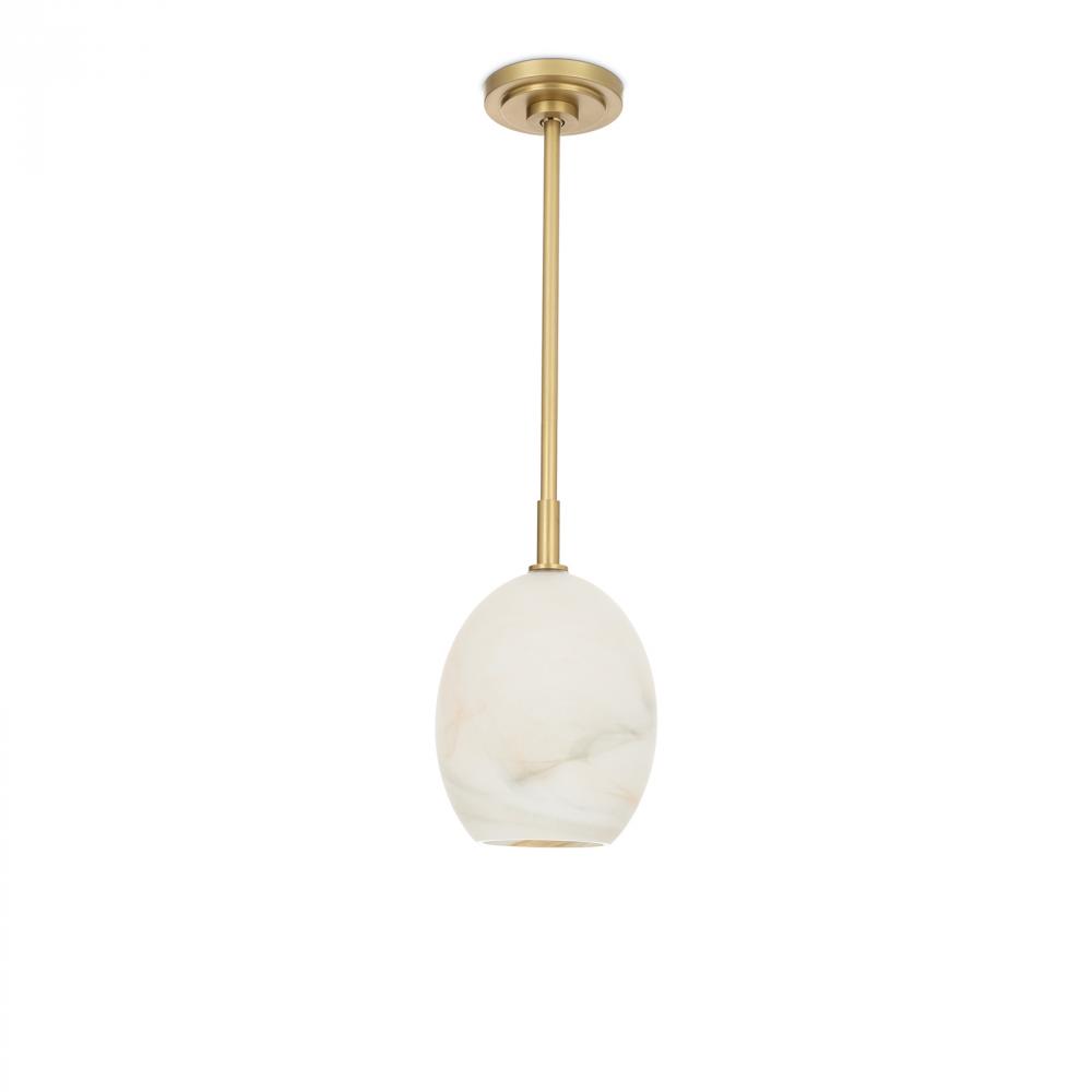 Regina Andrew Artemis Pendant Single (Natural Brass with Alabaster Glass)