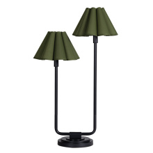 Regina Andrew 13-1691BB-GRN - Regina Andrew Polly Double Arm Table Lamp (Blackened Brass with Green Shade)