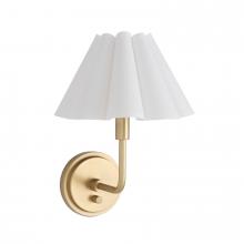 Regina Andrew 15-1241NB-WT - Regina Andrew Polly Sconce Single (Natural Brass with White Scalloped Shade)