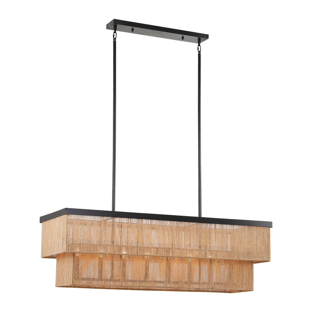 Whitsunday Two-Tier Abaca Long Chandelier