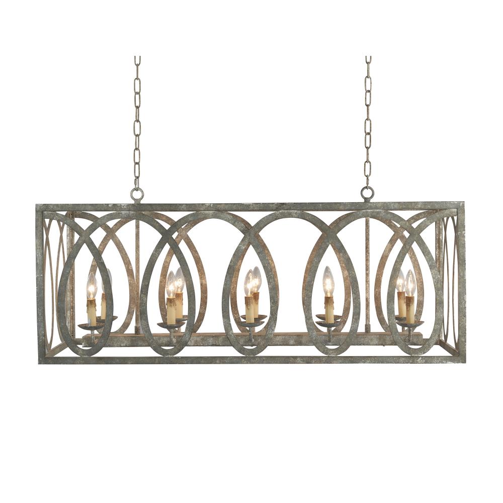 Palma Linear Chandelier W/ Washed Gray Finish