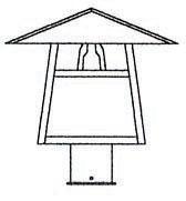 Arroyo Craftsman CP-12BRM-MB - 12" carmel post mount with bungalow overlay