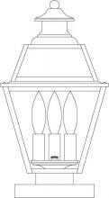 Arroyo Craftsman INC-8GRCS-S - 8" inverness column mount with glass roof