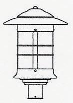 Arroyo Craftsman NP-14WO-MB - 14" newport post mount fixture