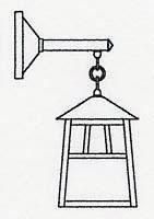 Arroyo Craftsman RB-8M-BK - 8" raymond wall mount