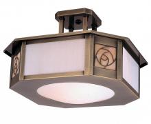 Arroyo Craftsman SCCM-15CR-BK - 15" saint clair inverted semi-flush ceiling mount