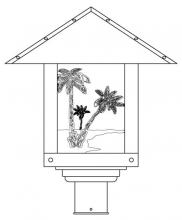 Arroyo Craftsman TRP-16PTOF-RC - 16" timber ridge post mount with palm tree  filigree