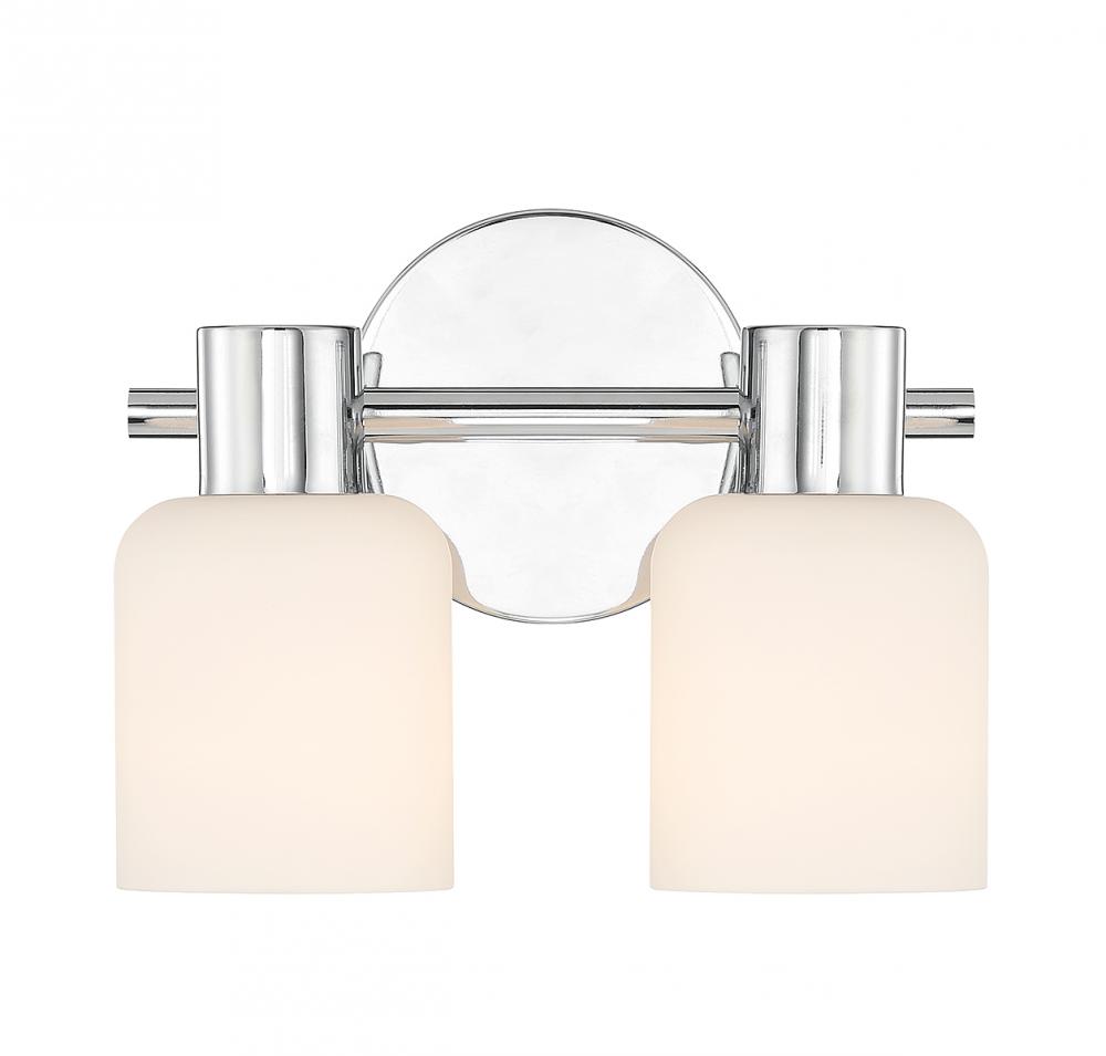 Strand 2-Light Bathroom Vanity Light in Chrome