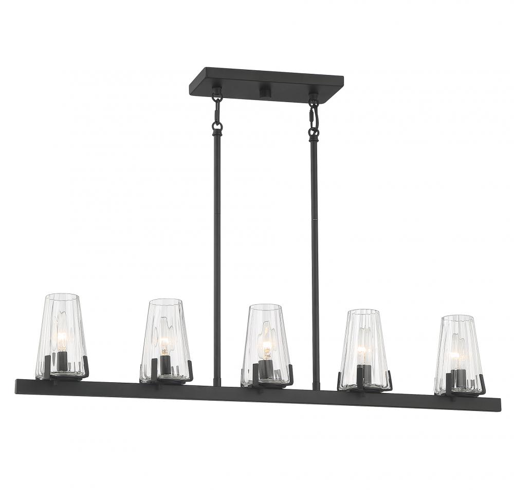 Dimond 5-Light Linear Chandelier in Matte Black