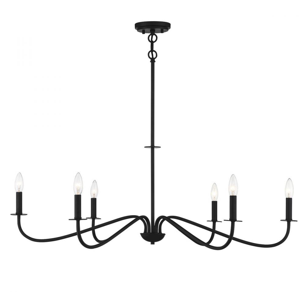 Jasmine 6 -Light Chandelier in Matte Black