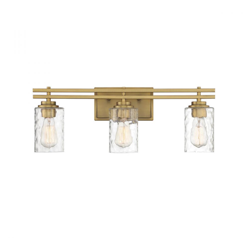 Baxter 3-Light Bathroom Vanity Light in Warm Brass