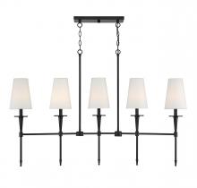 Lighting One US V6-L1-5609-5-89 - Trundle 5-Light Linear Chandelier in Matte Black