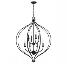 Lighting One US V6-L7-1299-8-89 - Orchid 8-Light Pendant in Matte Black