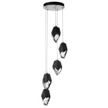 Hubbardton Forge 131138-SKT-LONG-02-BP0755 - Chrysalis 5-Light Large Crystal Pendant