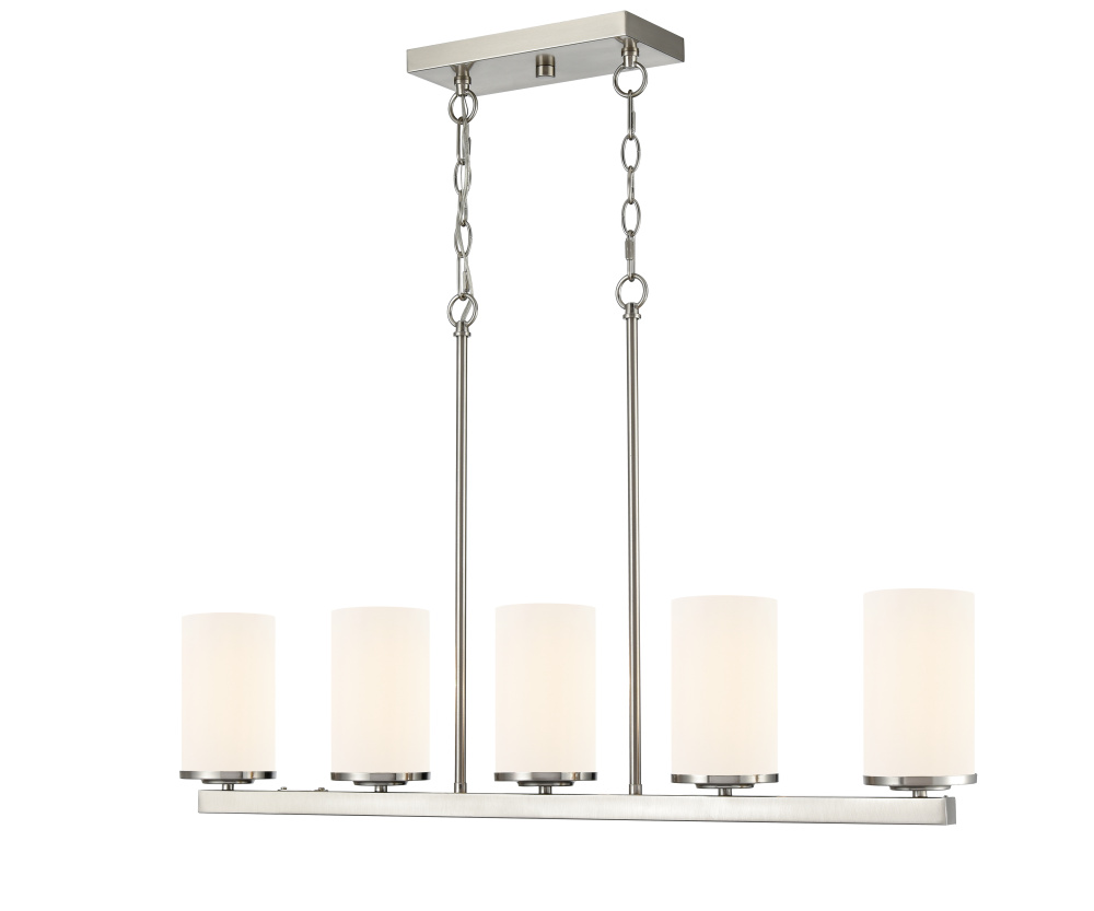 Verlana 35" 5-Light Linear Chandelier - Brushed Nickel