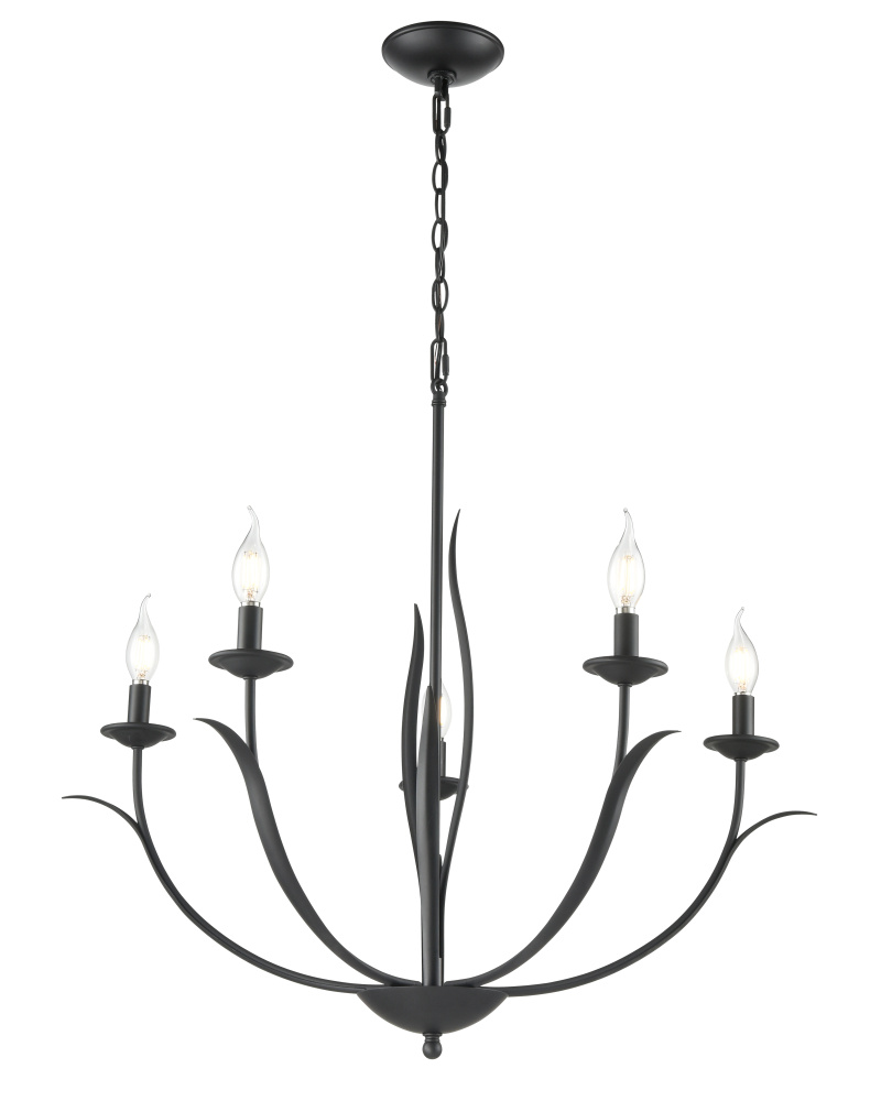 Charlize 29.5" Wide 5-Light Chandelier - Matte Black