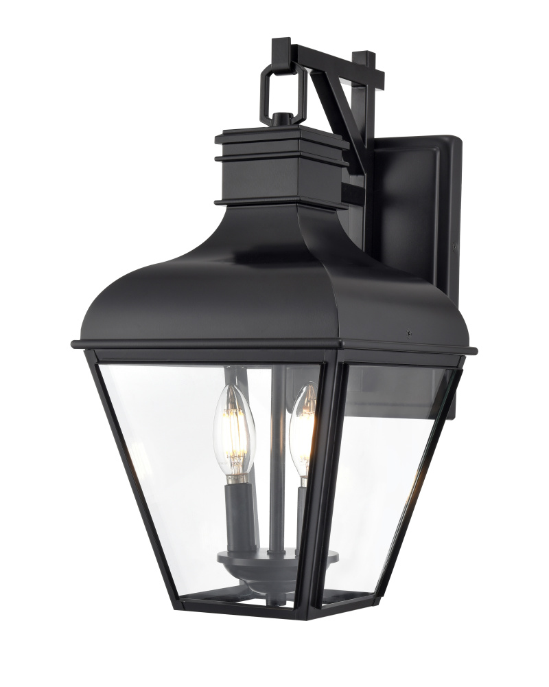 Edenton 17.75" High 2-Light Outdoor Wall Sconce - Matte Black