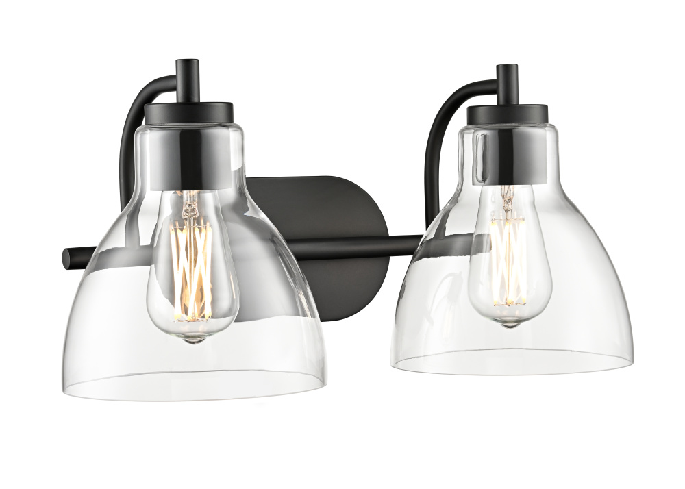 Knightsdale 17.5"  2-Light Vanity - Matte Black