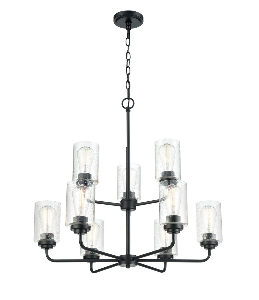 Moven 9-Light Chandelier Ceiling Light Matte Black