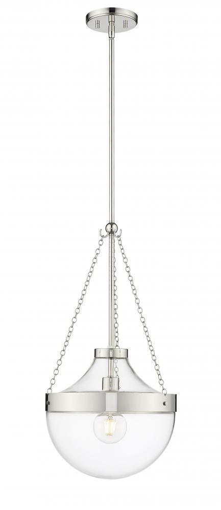 Clarra 1-Light Pendant Light Polished Nickel