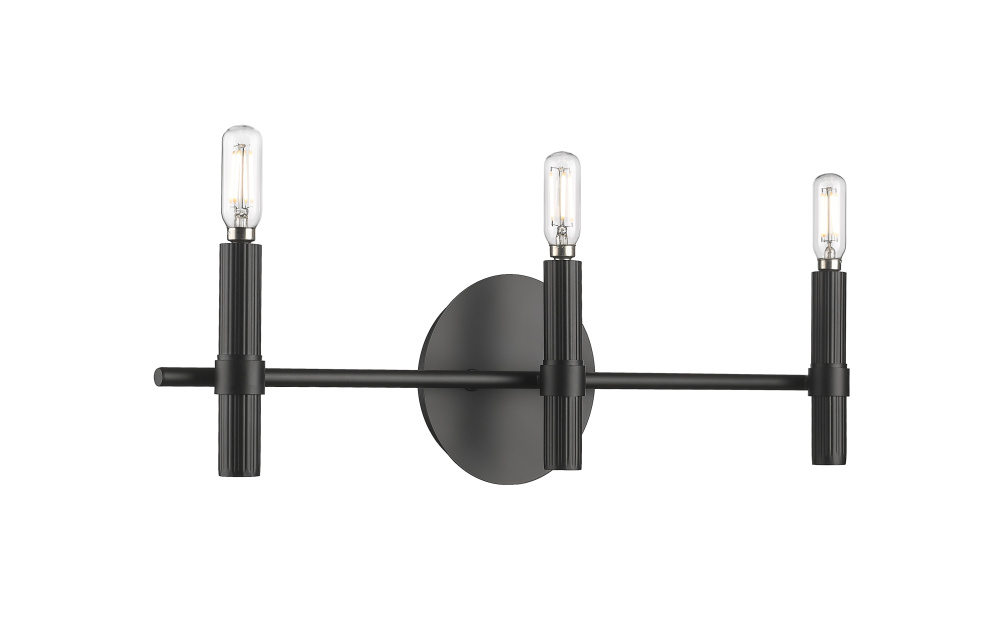 Skyva 6" High 3-Light Wall Sconce - Matte Black