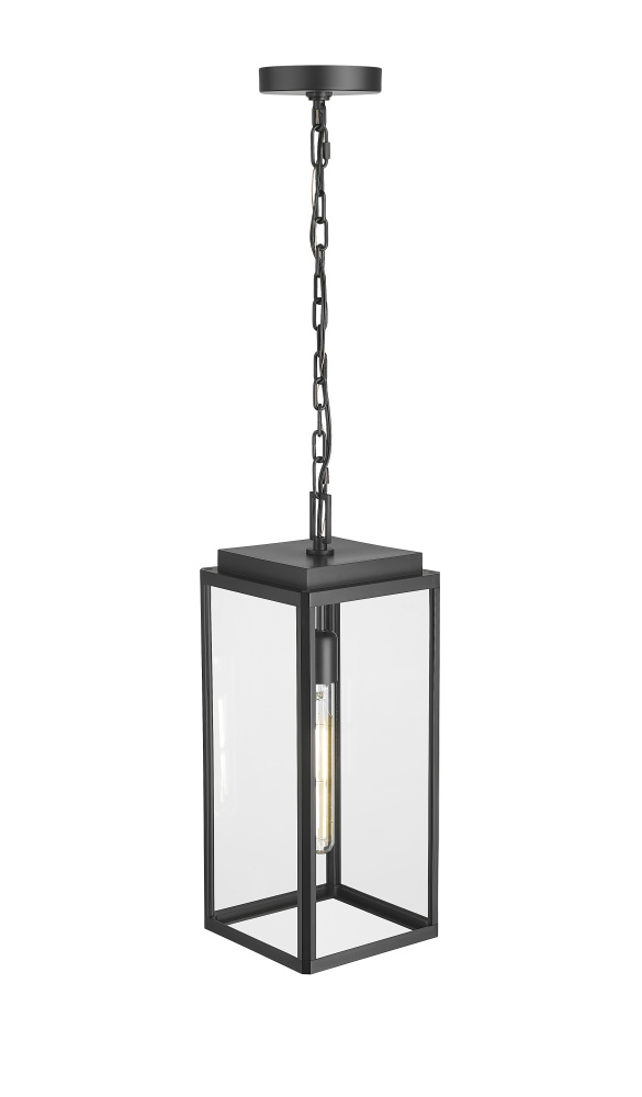 Alpharetta 7.5" 1-Light Outdoor Hanging Lantern - Powder Coated Black