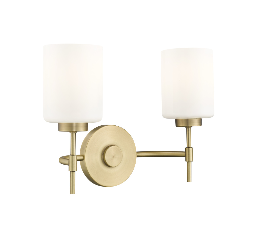 Keylee 15.5" Wide 2-Light Vanity - Vintage Brass