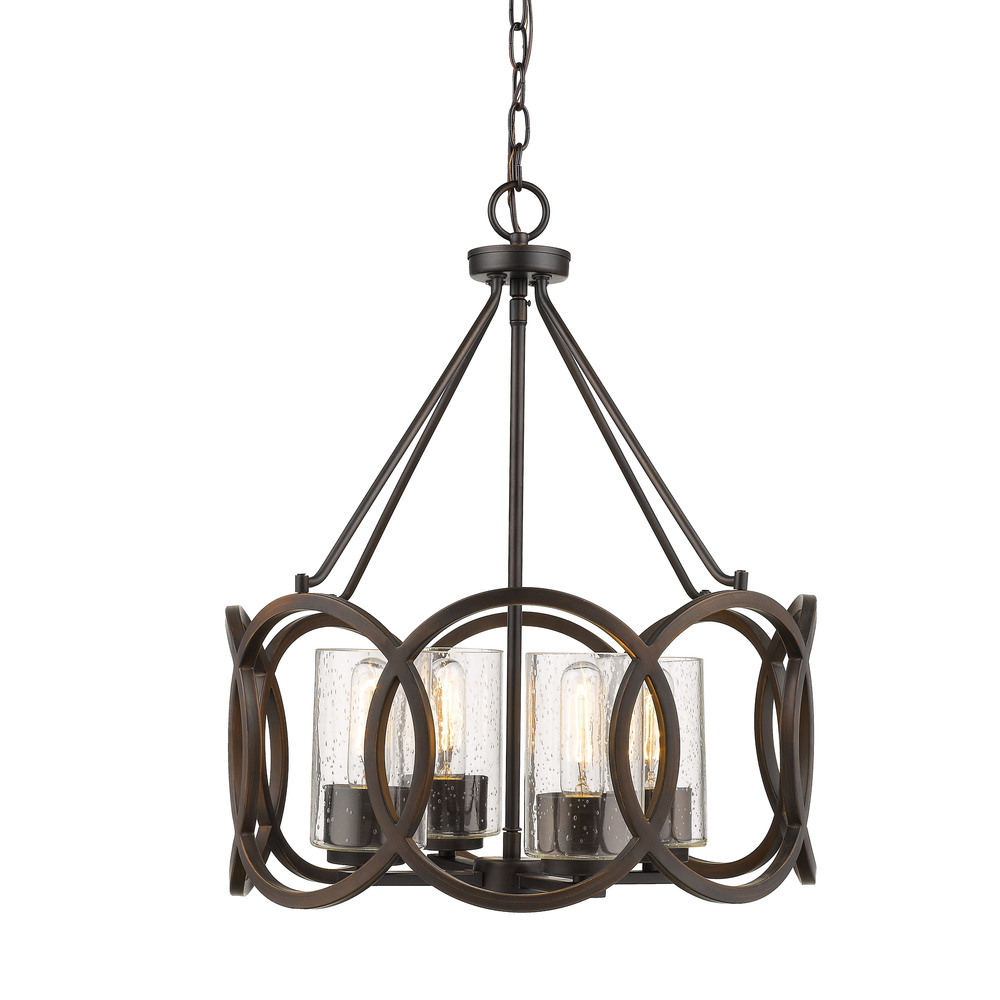 Delano 4-Light Chandelier Ceiling Light Rubbed Bronze